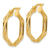 Load image into Gallery viewer, 14K Polished and Twisted Hoop Earrings
