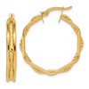14K Polished and Twisted Hoop Earrings