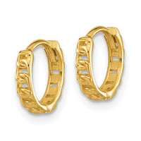 Load image into Gallery viewer, 14K Polished Curb Link Round Hinged Hoop Earrings
