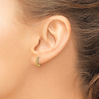 Load image into Gallery viewer, 14K Polished Curb Link Round Hinged Hoop Earrings
