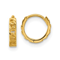 Load image into Gallery viewer, 14K Polished Curb Link Round Hinged Hoop Earrings
