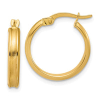 Load image into Gallery viewer, 14K Polished and Satin Round Hoop Earrings
