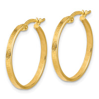 Load image into Gallery viewer, 14K Polished Greek Key Round Hoop Earrings
