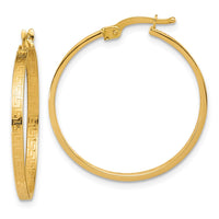 Load image into Gallery viewer, 14K Polished Greek Key Round Hoop Earrings
