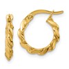14K Polished Twisted Round Hoop Earrings