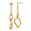 14K Polished Fancy Contoured Link Post Dangle Earrings