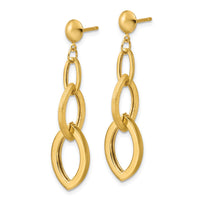 Load image into Gallery viewer, 14K Polished and Brushed Fancy Post Dangle Earrings
