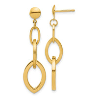 Load image into Gallery viewer, 14K Polished and Brushed Fancy Post Dangle Earrings
