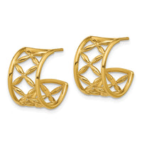 Load image into Gallery viewer, 14K Polished Criss-cross J-Hoop Post Earrings

