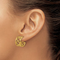 Load image into Gallery viewer, 14K Polished Criss-cross J-Hoop Post Earrings
