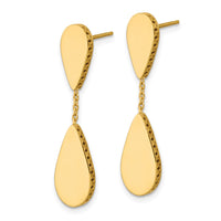 Load image into Gallery viewer, 14K Polished and Satin Teardrop Post Dangle Earrings
