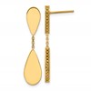 14K Polished and Satin Teardrop Post Dangle Earrings