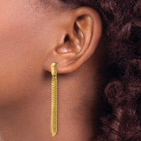 Load image into Gallery viewer, 14K Polished Fancy Curb Link Tassel Post Dangle Earrings
