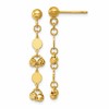 14K Polished D/C Beaded Fancy Circles Post Dangle Earrings
