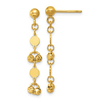Load image into Gallery viewer, 14K Polished D/C Beaded Fancy Circles Post Dangle Earrings
