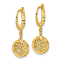 Load image into Gallery viewer, 14K Polished Fancy Filigree Circle Leverback Dangle Earrings
