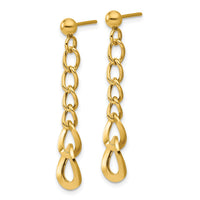 Load image into Gallery viewer, 14K Polished Fancy Curb Link Post Dangle Earrings
