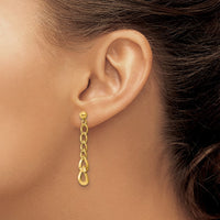 Load image into Gallery viewer, 14K Polished Fancy Curb Link Post Dangle Earrings
