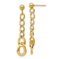 Load image into Gallery viewer, 14K Polished Fancy Curb Link Post Dangle Earrings

