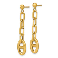 Load image into Gallery viewer, 14K Polished Anchor Link Post Dangle Earrings
