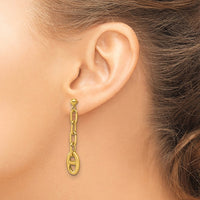 Load image into Gallery viewer, 14K Polished Anchor Link Post Dangle Earrings

