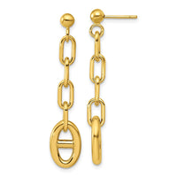 Load image into Gallery viewer, 14K Polished Anchor Link Post Dangle Earrings
