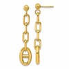 14K Polished Anchor Link Post Dangle Earrings
