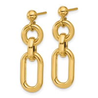 Load image into Gallery viewer, 14K Polished Fancy Mixed Links Post Dangle Earrings
