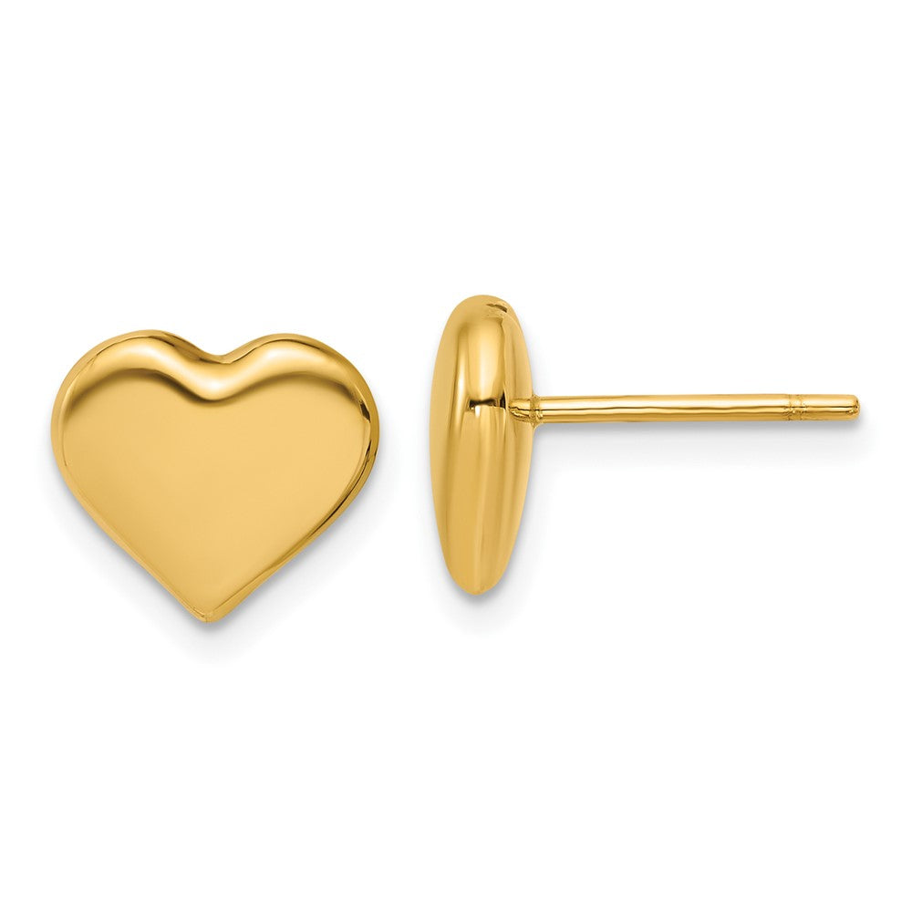 14K Polished Heart Post Earrings