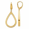 14K Polished Open Teardrop Leverback Dangle Earrings