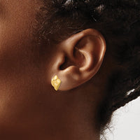 Load image into Gallery viewer, 14K Polished and Brushed Fancy Post Earrings

