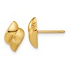14K Polished and Brushed Fancy Post Earrings