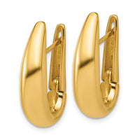 Load image into Gallery viewer, 14K Polished Fancy Tapered Teardrop Hinged Hoop Earrings
