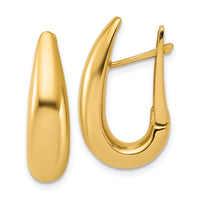 Load image into Gallery viewer, 14K Polished Fancy Tapered Teardrop Hinged Hoop Earrings
