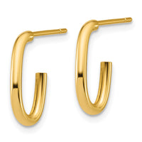 Load image into Gallery viewer, 14K Polished 2.0mm Oval Post J-Hoop Earrings
