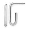 14KW Polished Knife Edge Oval Post J-Hoop Earrings