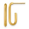 14K Polished Knife Edge Oval Post J-Hoop Earrings