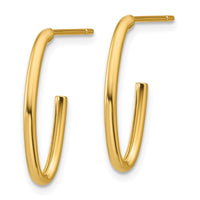 Load image into Gallery viewer, 14K Polished 1.8mm Oval Post J-Hoop Earrings
