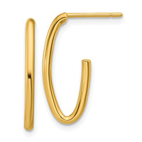 Load image into Gallery viewer, 14K Polished 1.8mm Oval Post J-Hoop Earrings
