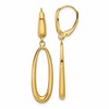 14K Polished Tapered Oval Leverback Dangle Earrings