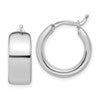 14K White Gold Polished 7.7mm Round Hoop Earrings