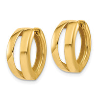 Load image into Gallery viewer, 14K Polished Fancy Tapered Hinged Round Hoop Earrings
