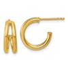 14K Polished 2-row J-Hoop Post Earrings