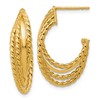 14K Polished and Twisted 4-row Intertwined Hoop Earrings