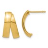 14K Polished J-Hoop Post Earrings