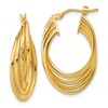 14K Polished and Diamond-cut 4-row Intertwined Hoop Earrings