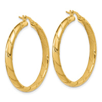 Load image into Gallery viewer, 14K Polished and Textured Round Hoop Earrings
