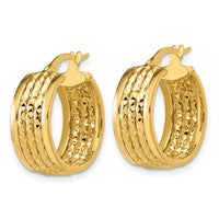 Load image into Gallery viewer, 14K Polished and Diamond-cut Hoop Earrings
