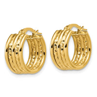 Load image into Gallery viewer, 14K Polished and Diamond-cut Hoop Earrings
