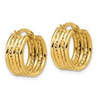 Load image into Gallery viewer, 14K Polished and Diamond-cut Hoop Earrings
